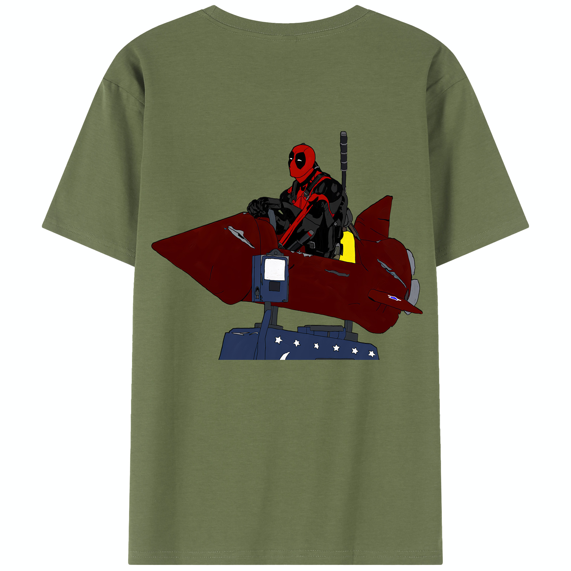 （画像用） Deadpool デッドプール 綿100％半袖Tシャツ（背面プリント）